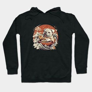 Bulldog Eating Sushi Hoodie